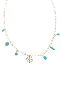 Pranella Viola Fire Coral Chain Necklace