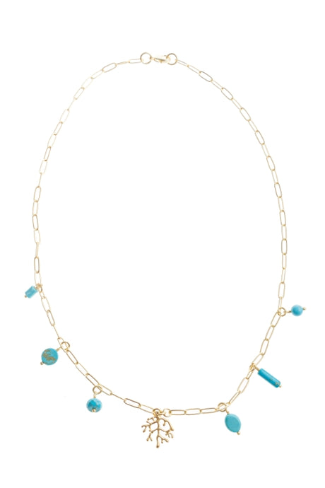 Pranella Viola Fire Coral Chain Necklace