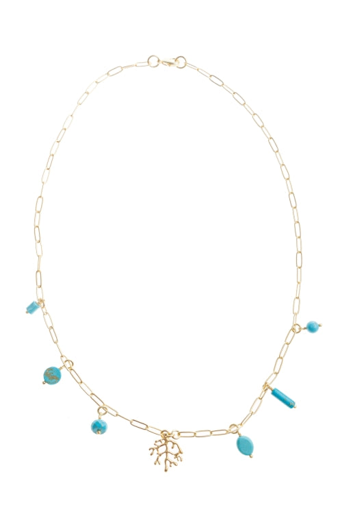 Pranella Viola Fire Coral Chain Necklace